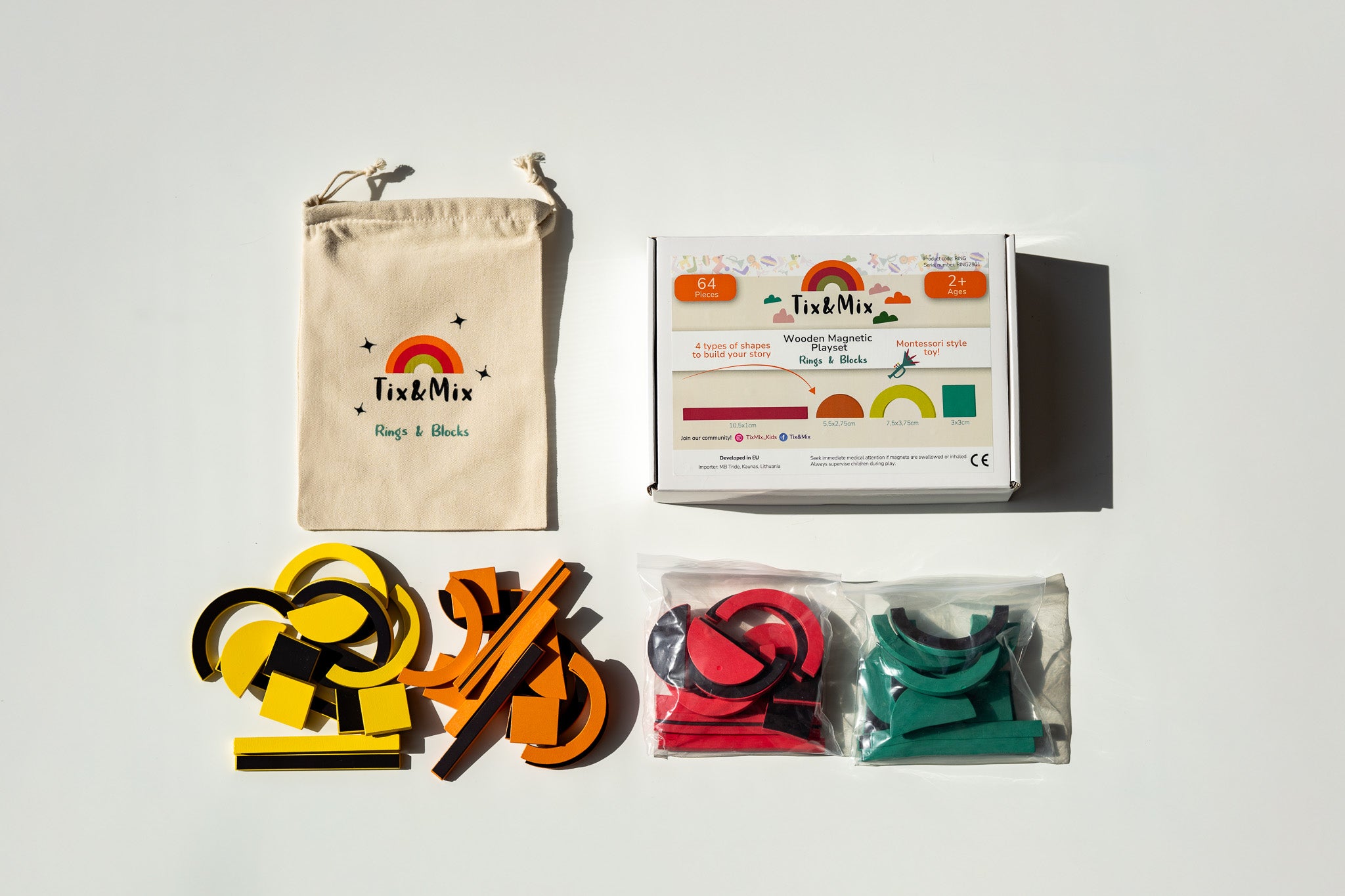 Rings & Blocks Play Kit (set of 64)