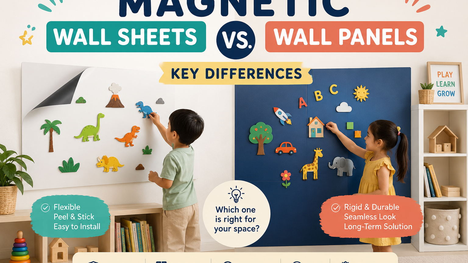 Magnetic Wall Sheets vs. Magnetic Wall Panels: Key Differences