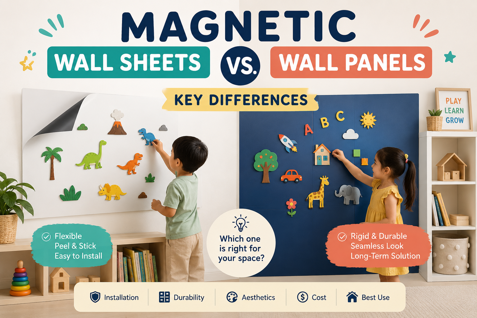 Magnetic Wall Sheets vs. Magnetic Wall Panels: Key Differences