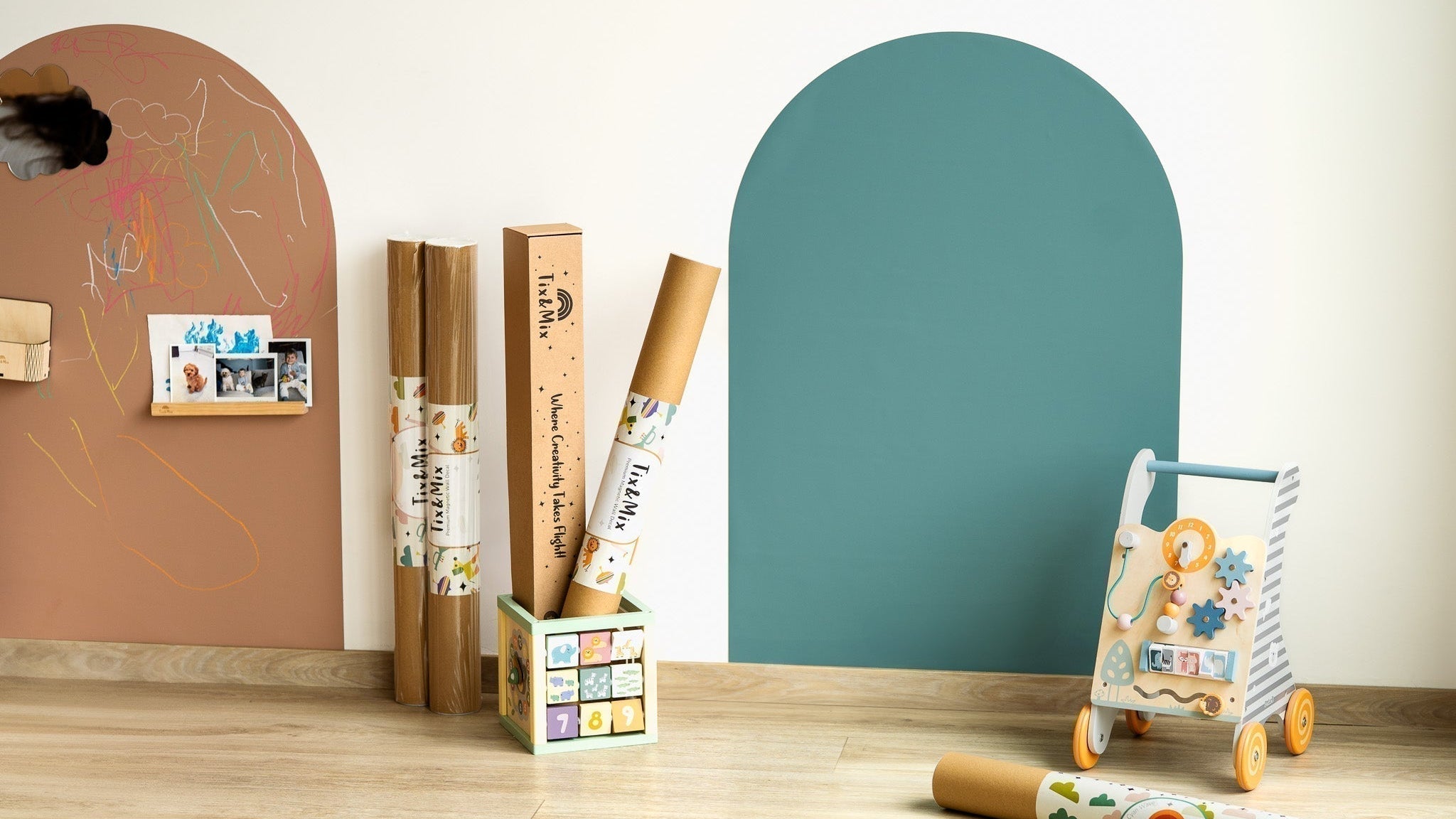 An image showing high-quality and premium Tix & Mix magnetic wall decals.