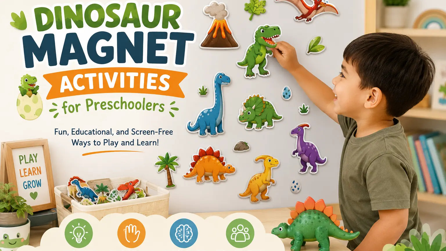 Dinosaur Magnet Activities for Preschoolers