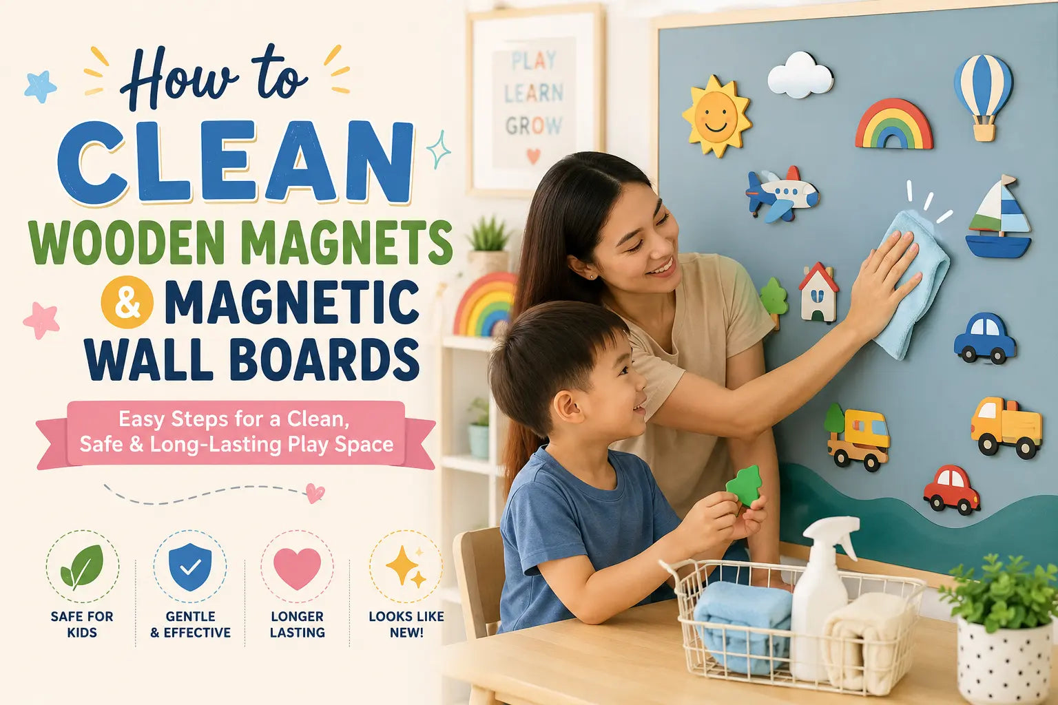 How to Clean Wooden Magnets & Magnetic Wall Boards