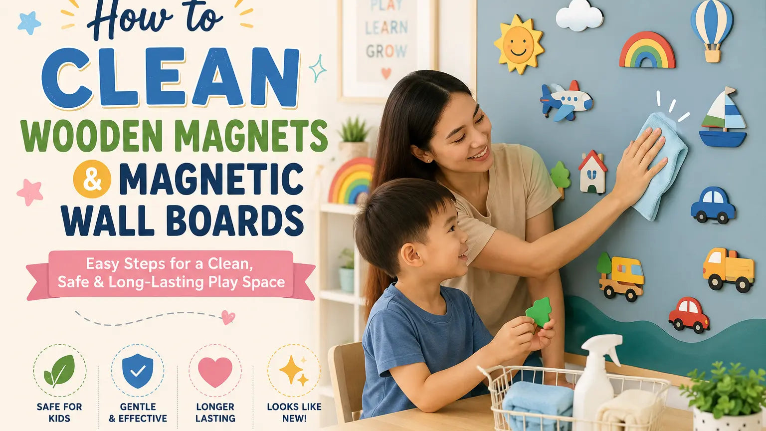 How to Clean Wooden Magnets & Magnetic Wall Boards