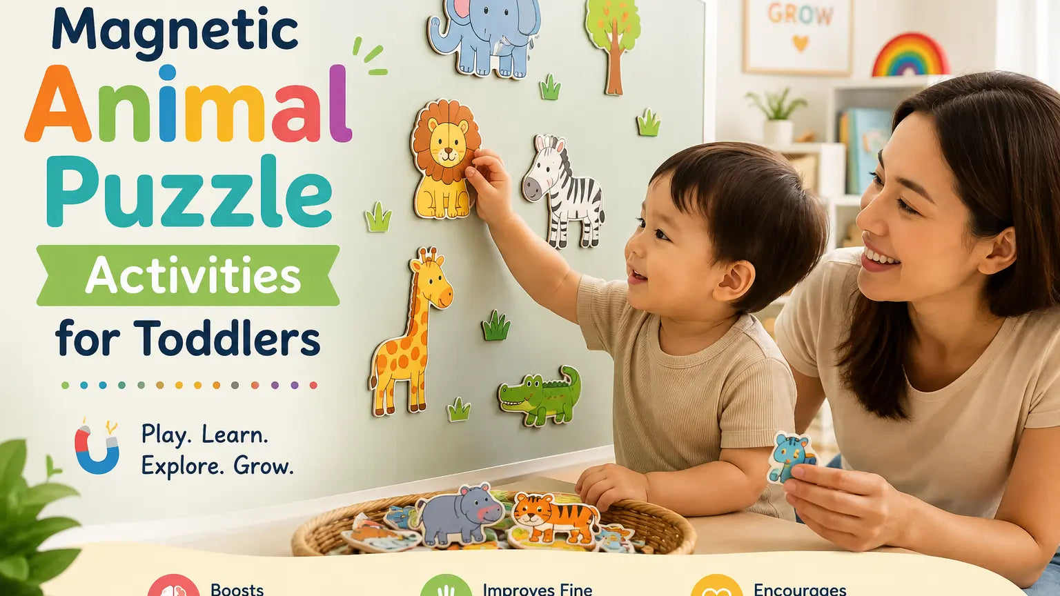 Magnetic Animal Puzzle Activities for Toddlers