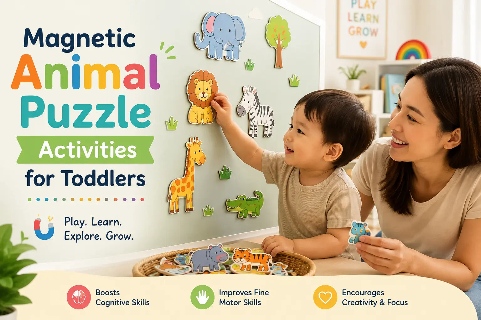 Magnetic Animal Puzzle Activities for Toddlers