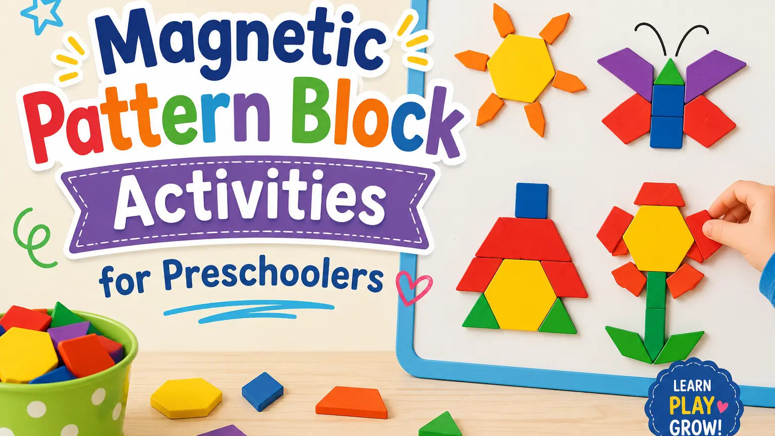 Magnetic Pattern Block Activities for Preschoolers