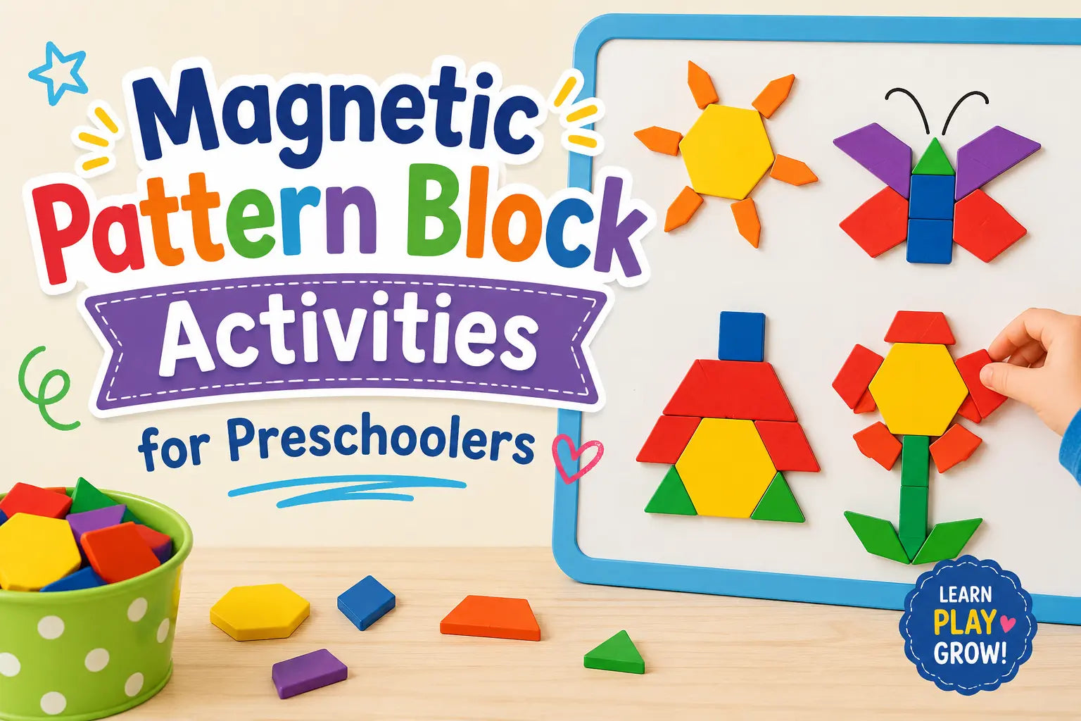 Magnetic Pattern Block Activities for Preschoolers