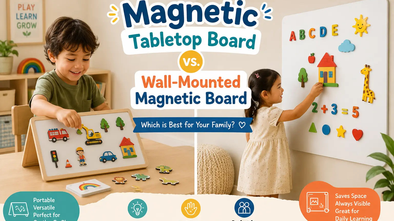 Magnetic Tabletop Board vs. Wall-Mounted Magnetic Board