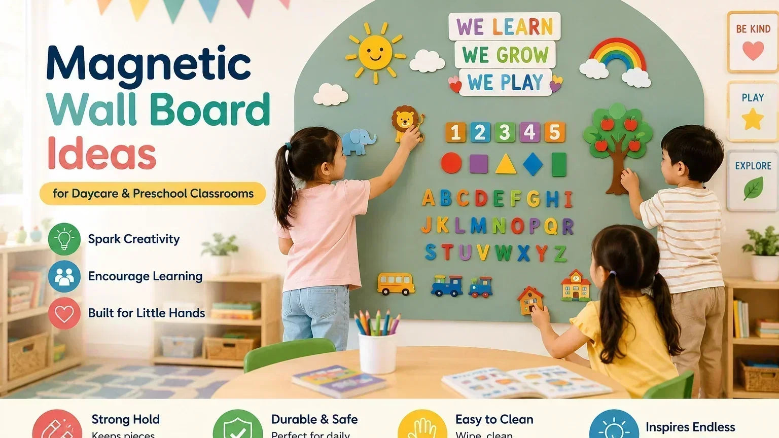 Magnetic Wall Board Ideas for Daycare & Preschool Classrooms