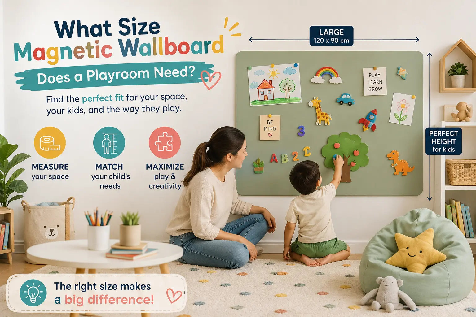 What Size Magnetic Wallboard Does a Playroom Need?