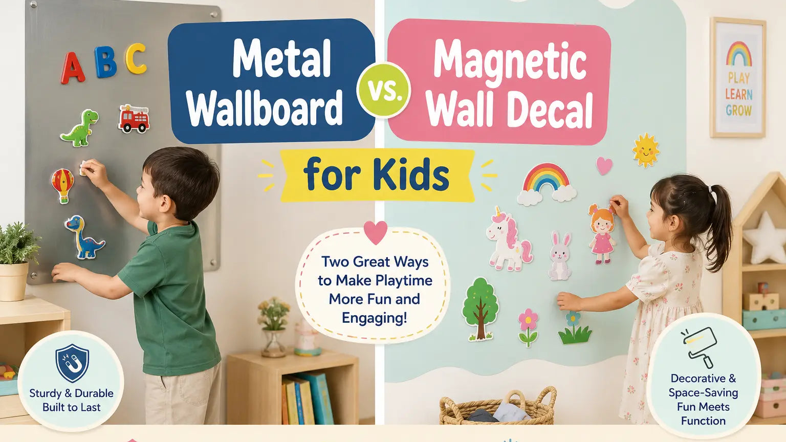 Metal Wallboard vs. Magnetic Wall Decal for Kids