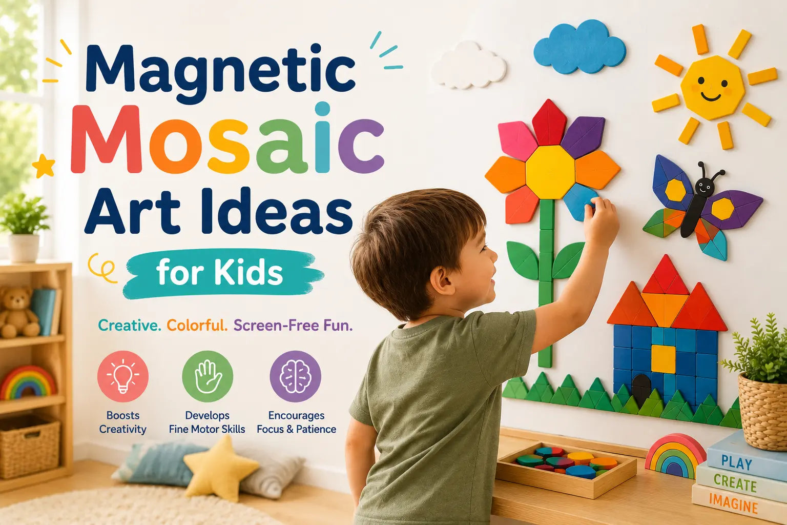 Magnetic Mosaic Art Ideas for Kids