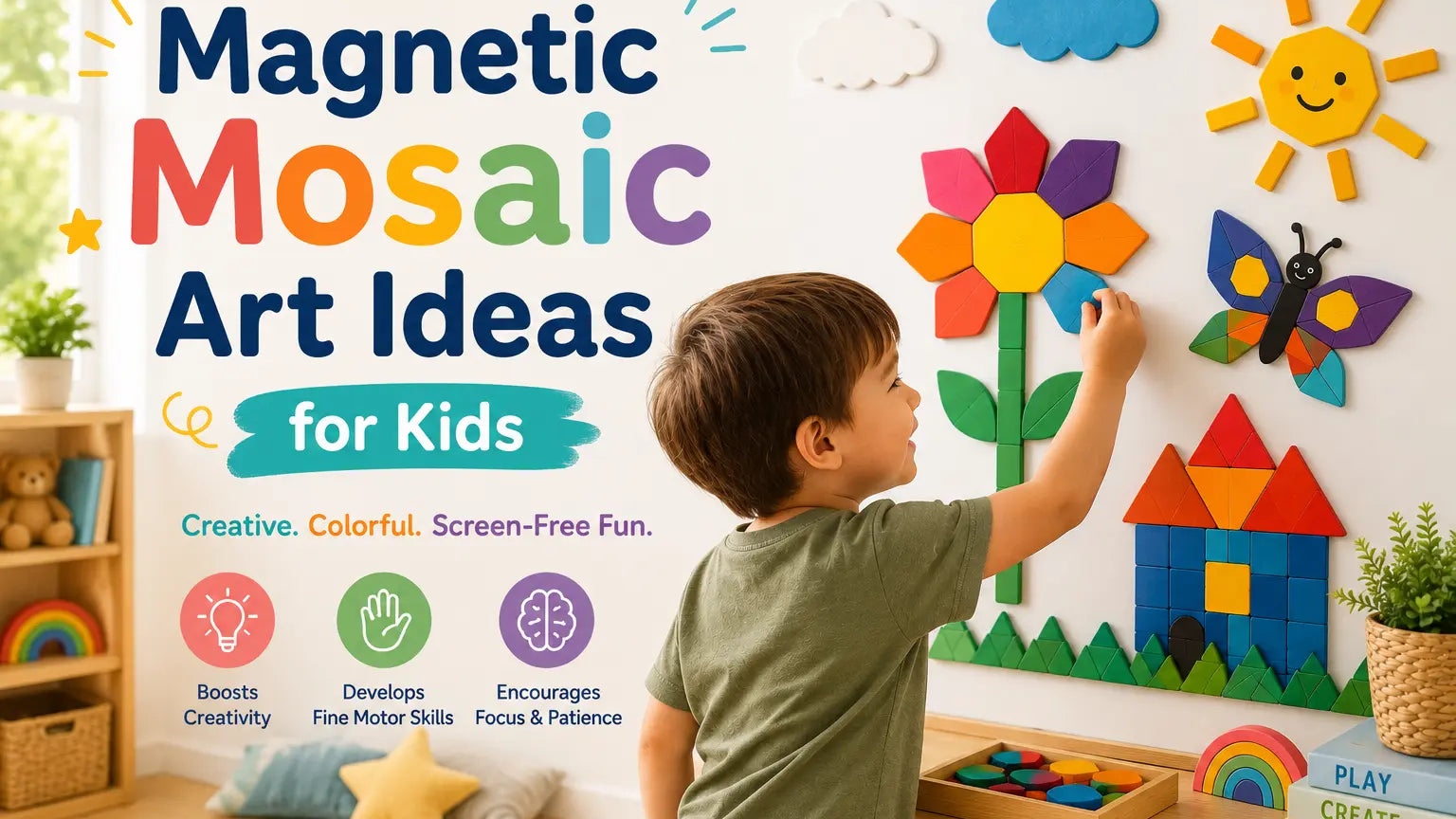 Magnetic Mosaic Art Ideas for Kids