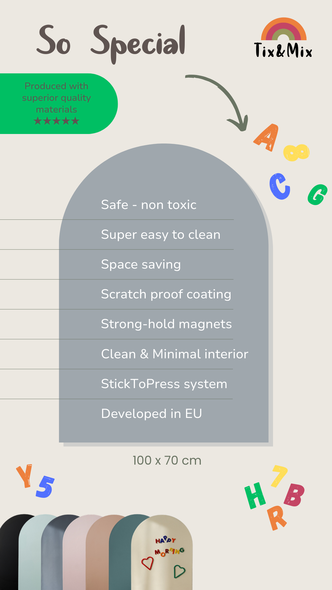 Magnetic wall decal Grey Elephant