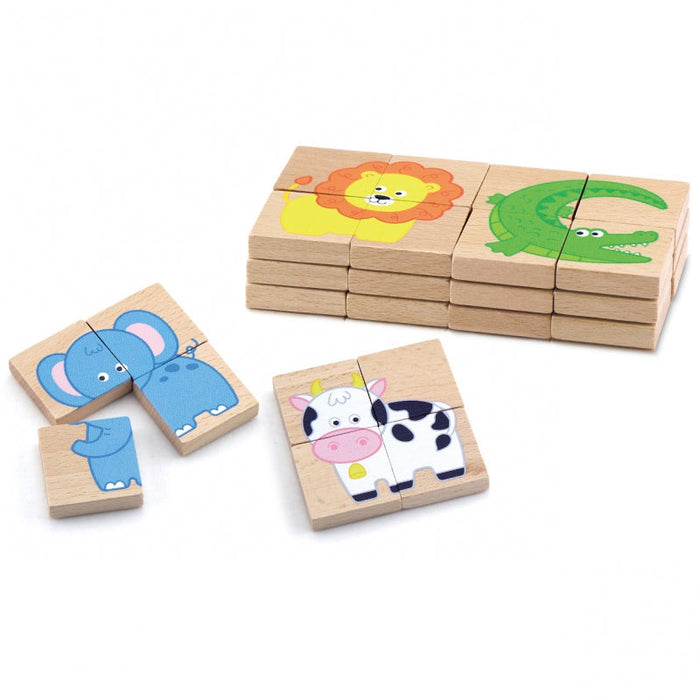 Wooden magnetic puzzle animals (set of 32)