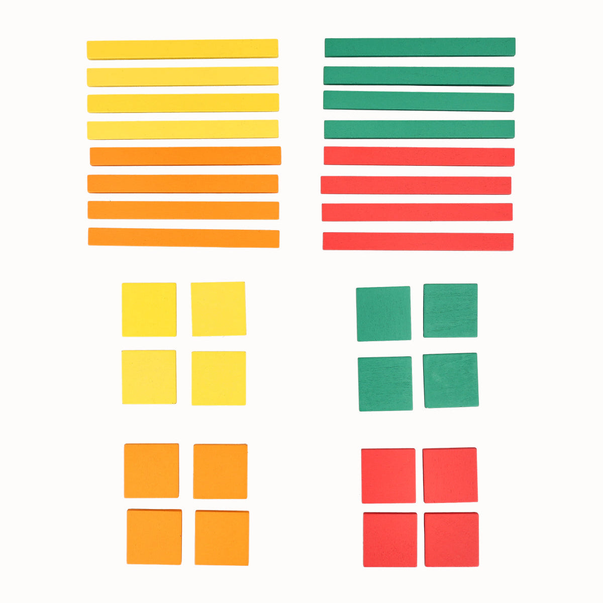 Color swatches in yellow, green, and red on a white background