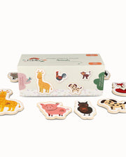 A product image of Tix&Mix magnetic animals packaging box on a white background.