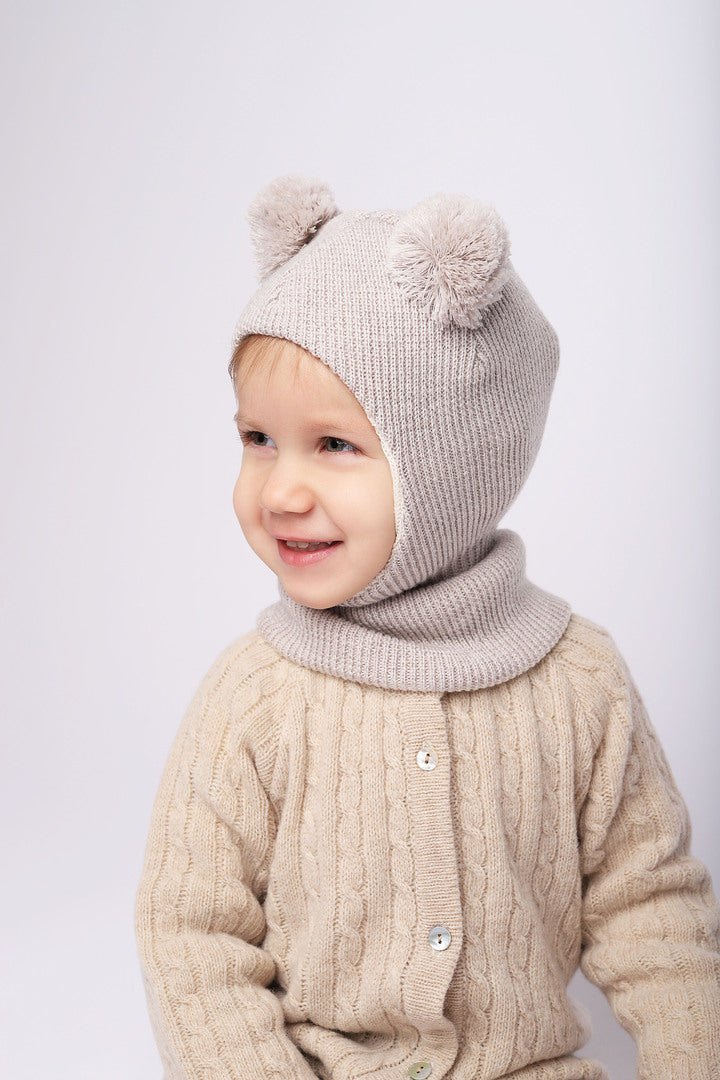 Merino wool hat & neckwarmer Cloud Whisper