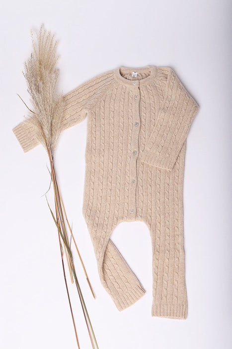 Merino wool romper Sand Dune