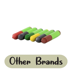 A product display of crayons that other brands are selling in the current market.