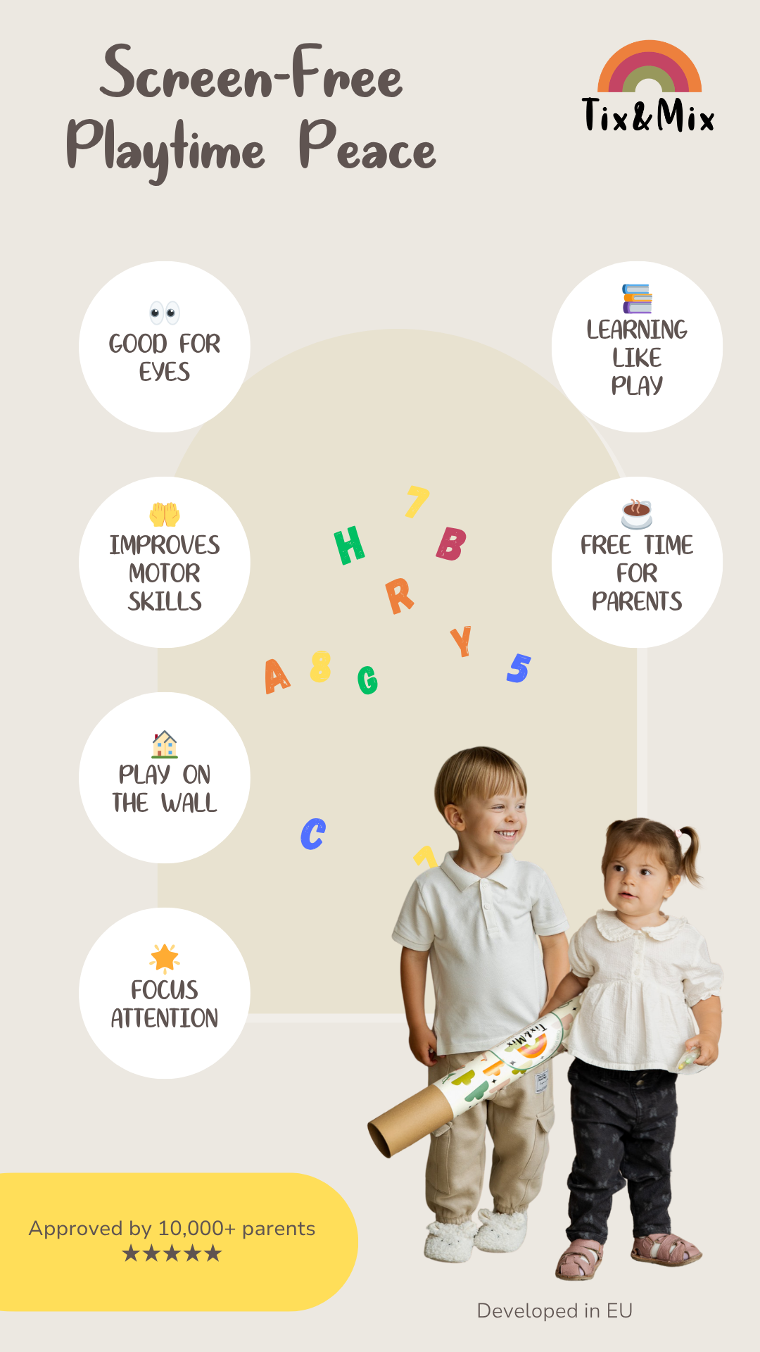 An infographic highlighting the benefits of screen-free activities for kids.