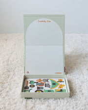 A product display of Tix&Mix magnetic play box magnetic farm zone set for kids.