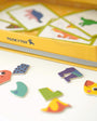 A close-up photo of Tix&Mix dinosaur puzzle set for kids.