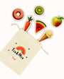 A Tix&Mix fruit set consisting of ice cream, watermelon, apple, carrot, kiw, and donut.