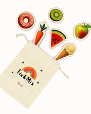 A product image of Tix&Mix magnetic fruits and foods wooden toys for kids.