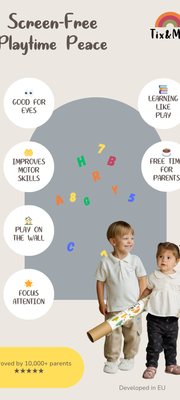 An infographic highlighting the benefits of Tix&Mix magnetic grey wall decal.