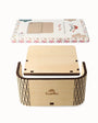 A setup of Tix&Mix premium magnetic wooden Magic Box for kids.