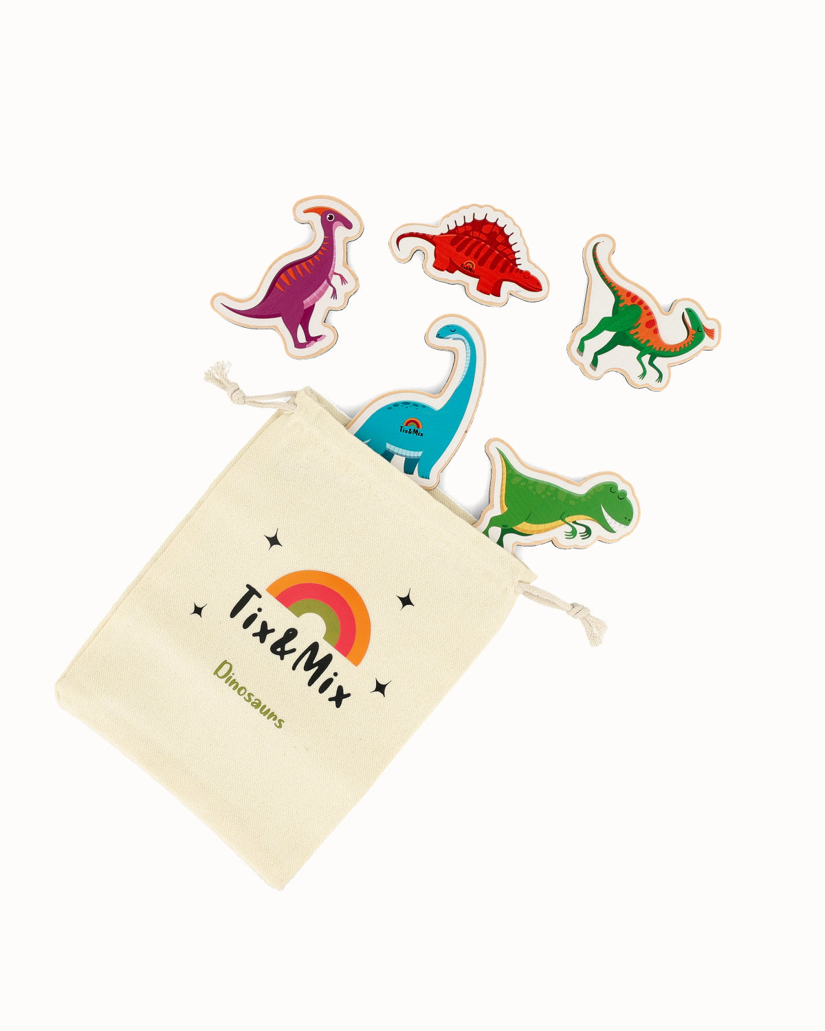 A collection of Tix&Mix magnetic dinosaur set.