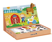 A product display of Tix&Mix Magnetic Farm Box toys for kids.