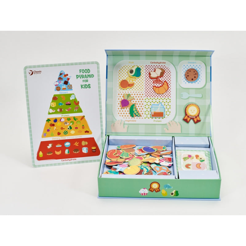 A product photo of Tix&Mix magnetic food discovery set for kids.