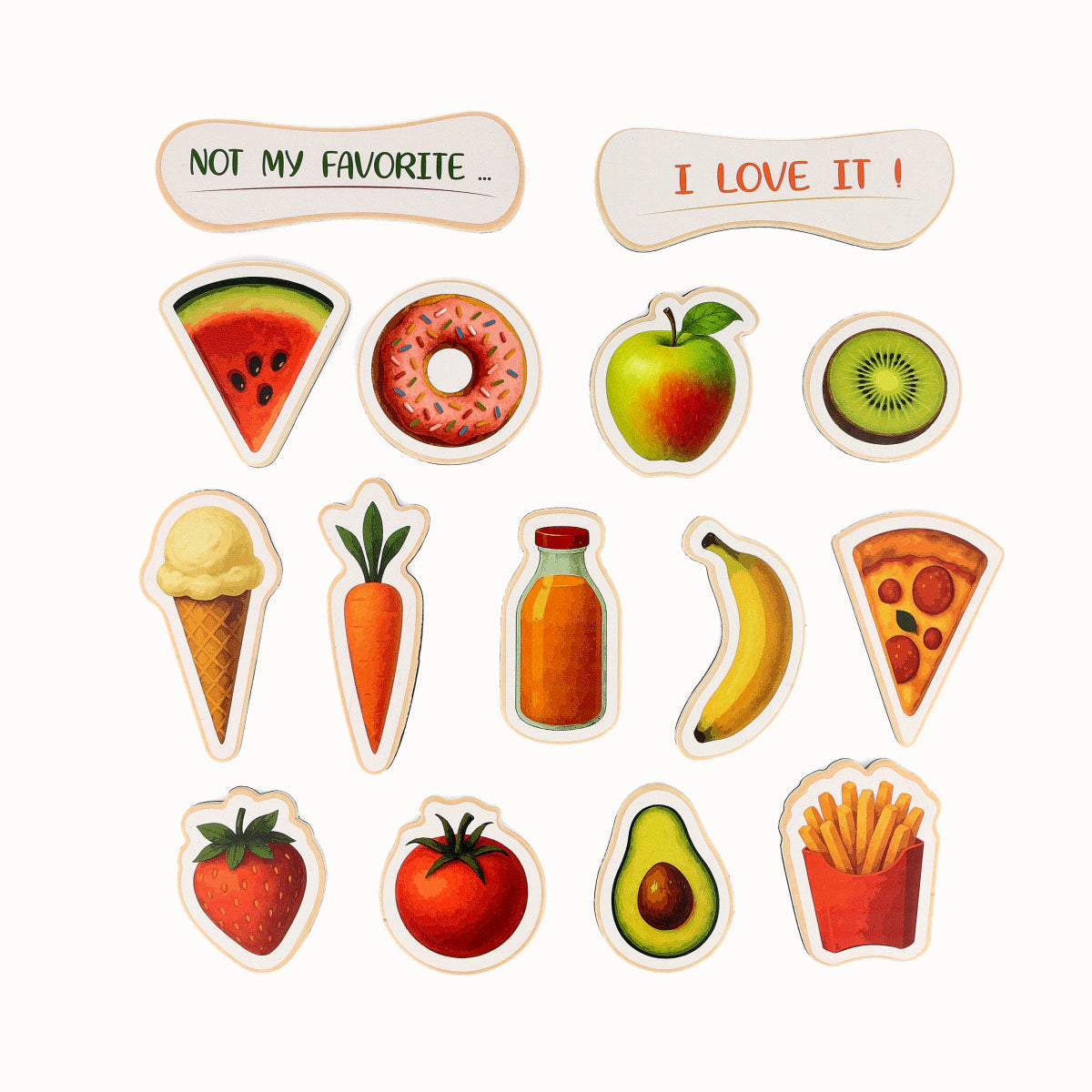 A collection of Tix&Mix magnetic food game sets.