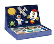 A product display of Tix&Mix brand new space exploration set for kids.