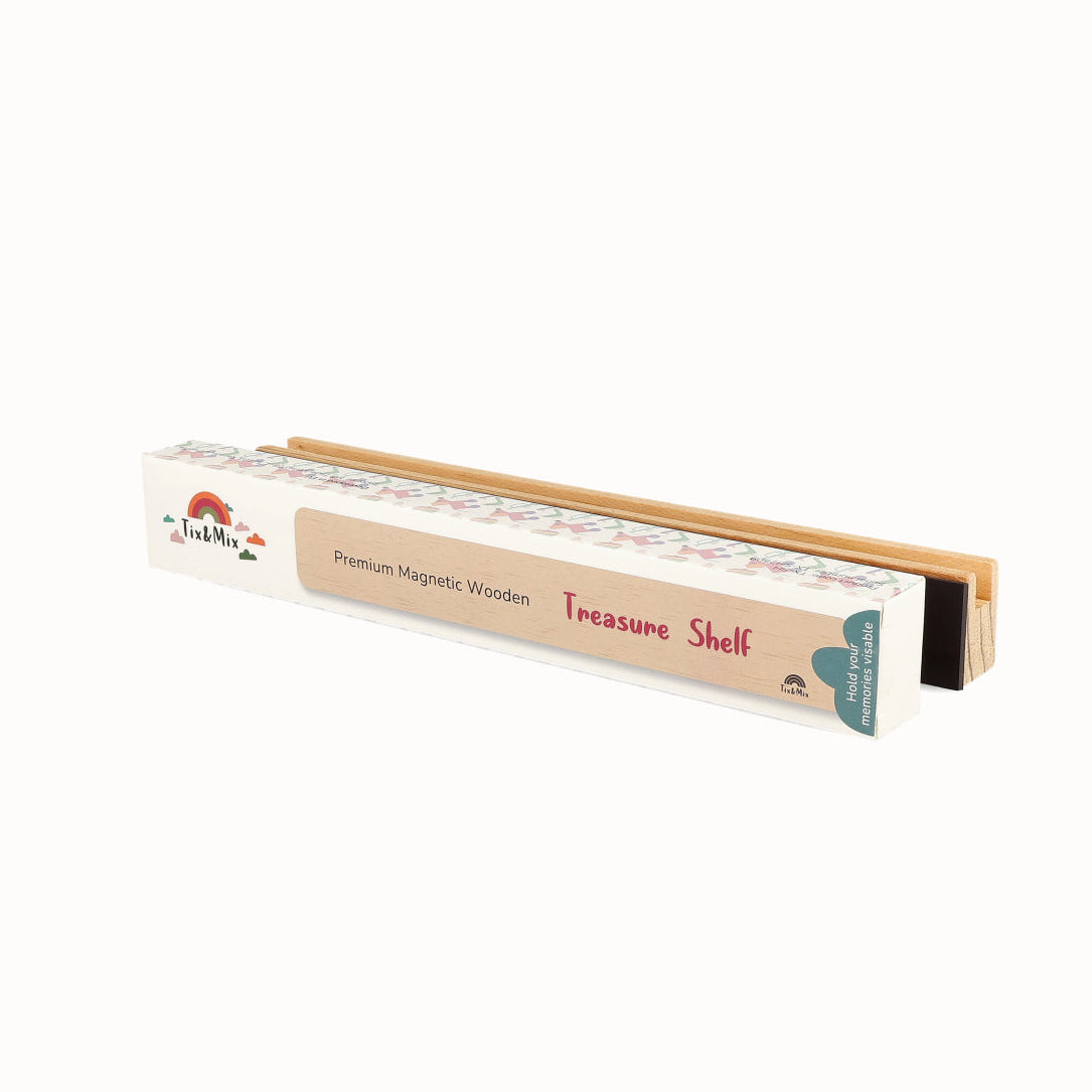A product photo of Tix&Mix Treasure Shelf compatible with magnetic wall decal.