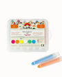 A product display of Tix&Mix wax crayons set for kids on a white background.