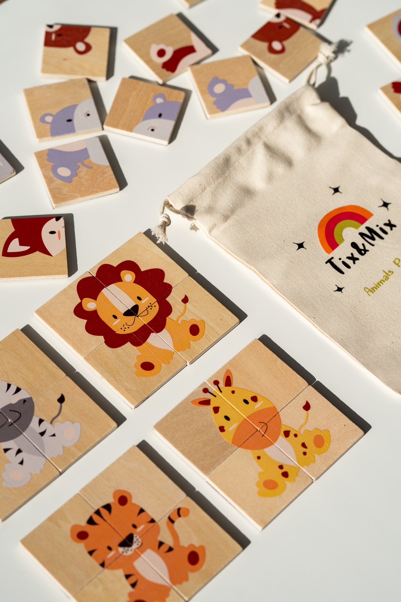 A collection of Tix&Mix animal puzzle set for kids.