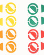 Set of colorful circular icons on a white background