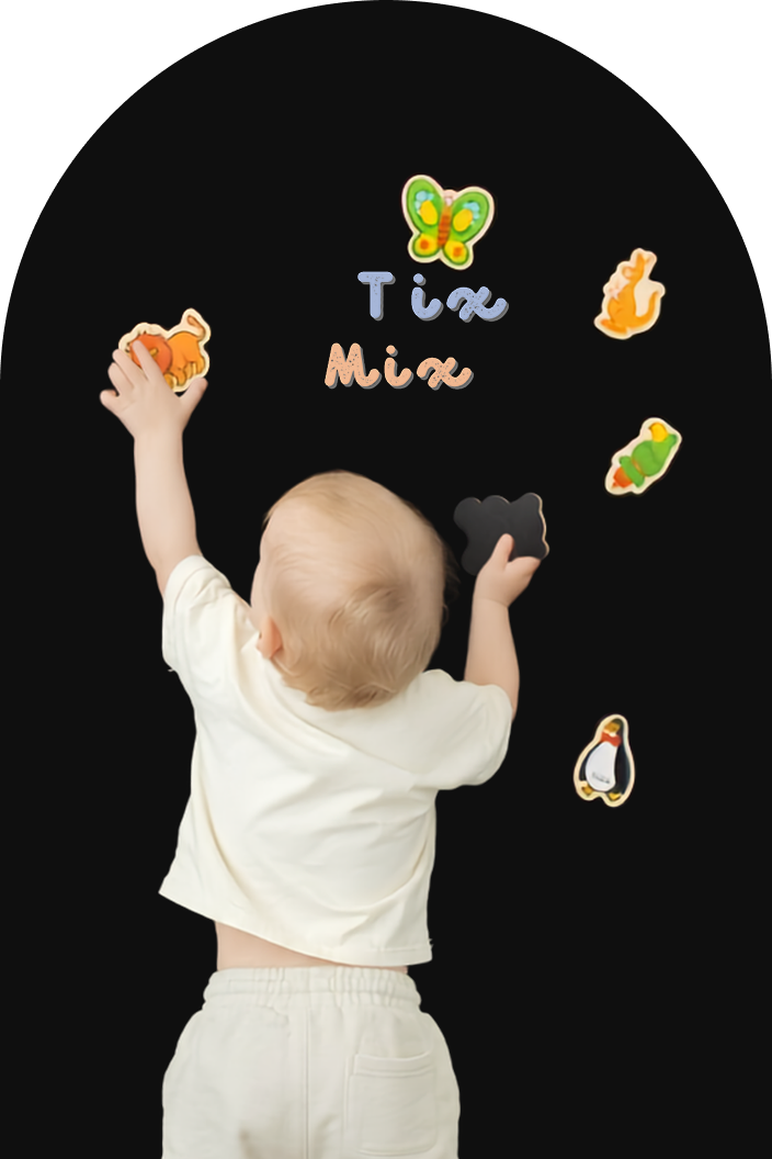 Magnetic play board on a wall