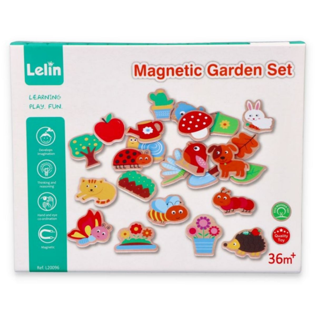 Wooden magnetic garden (set of 24)