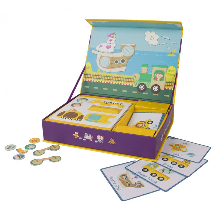 Educational Magnetic Vehicles & Traffic Puzzle Set