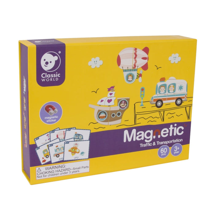 Educational Magnetic Vehicles & Traffic Puzzle Set