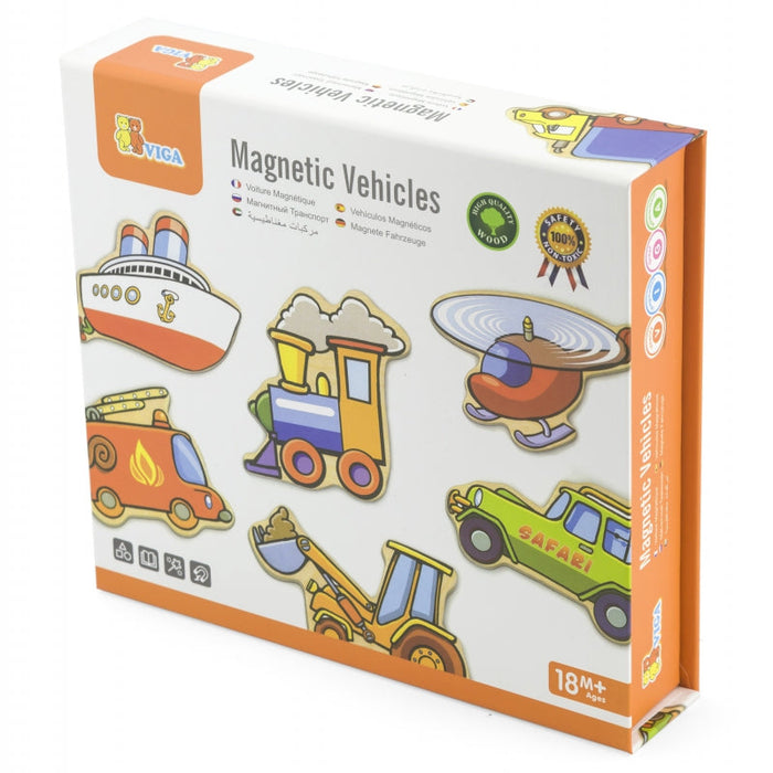 Wooden vehicles magnets (set of 20)