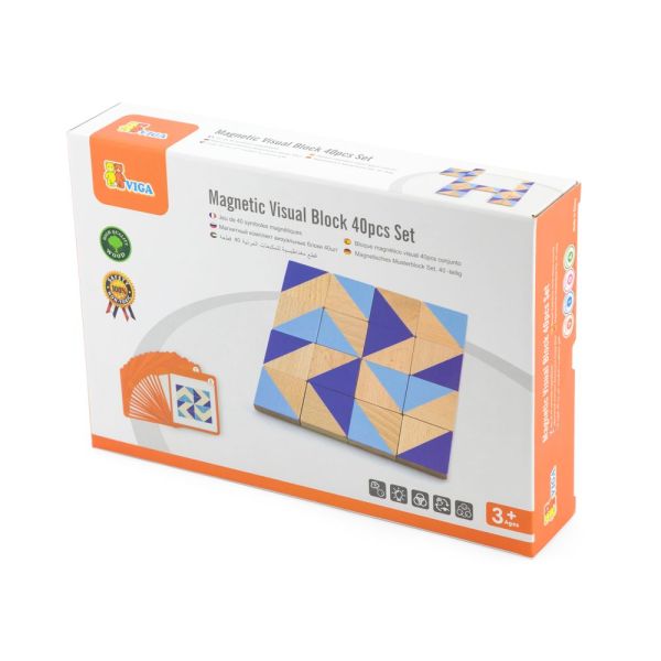 Wooden magnetic visual block (set of 40)