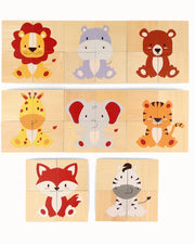 A collection of Tix&Mix wooden magnetic animals puzzle set for kids.